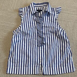 J. Crew Navy and White Striped Shirt